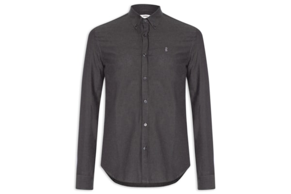 Camisa Masculina Oxford Button Down – Preto