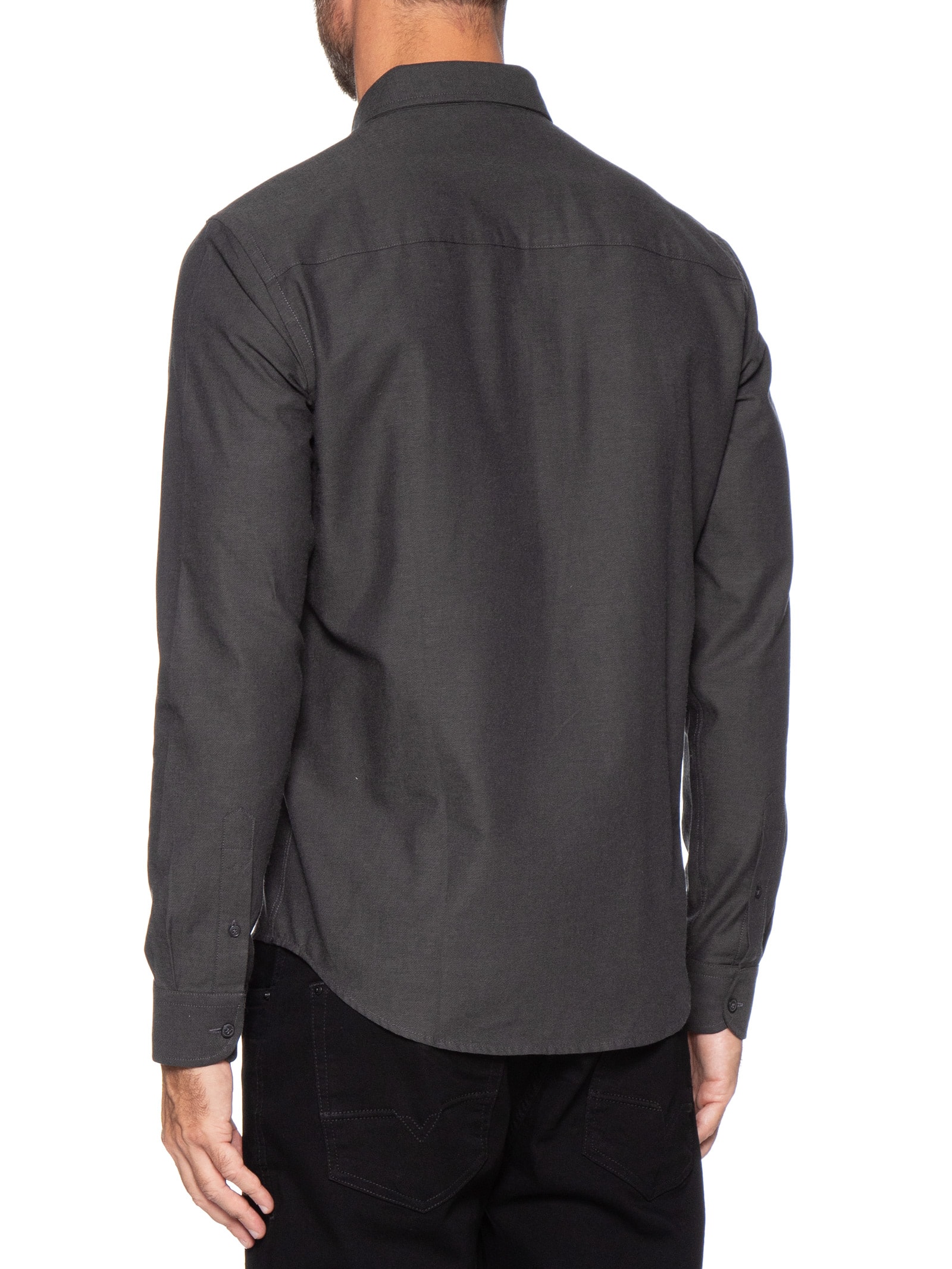 Camisa Masculina Oxford Button Down – Preto Sergio K