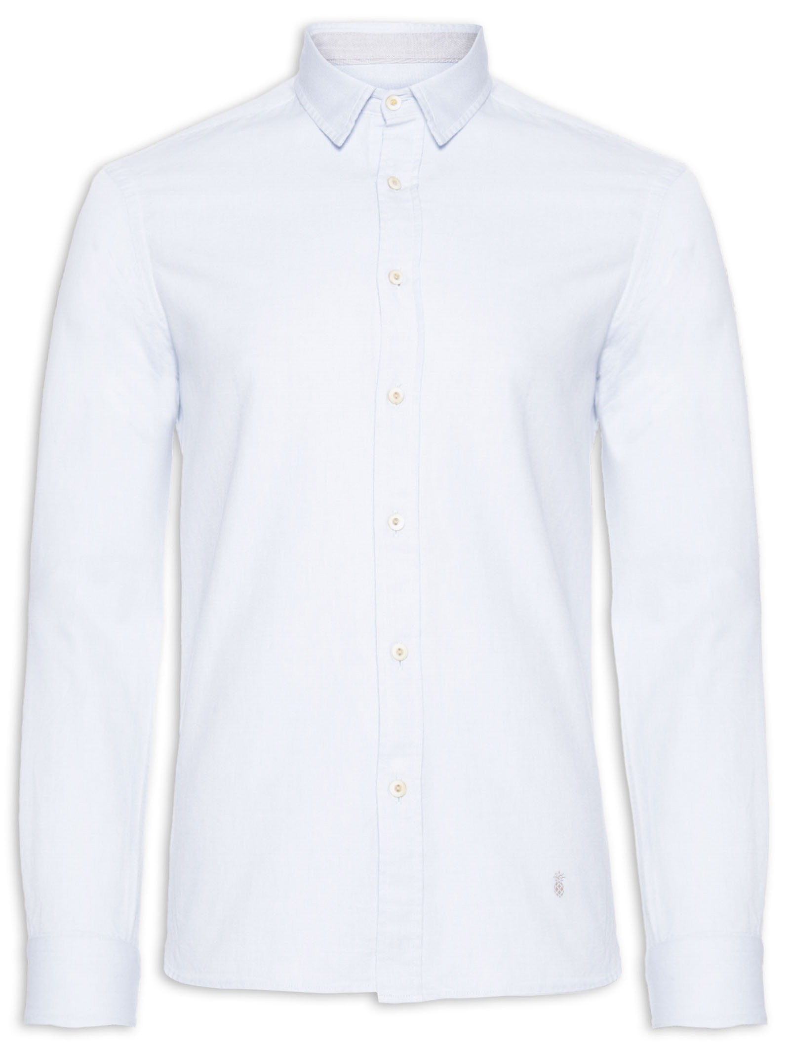 Camisa Masculina Oxford Lisa Azul Pineapple