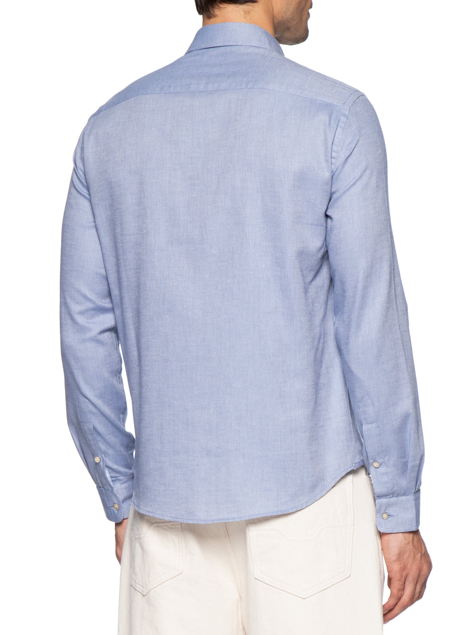 Camisa Masculina Oxford Lisa Azul Pineapple