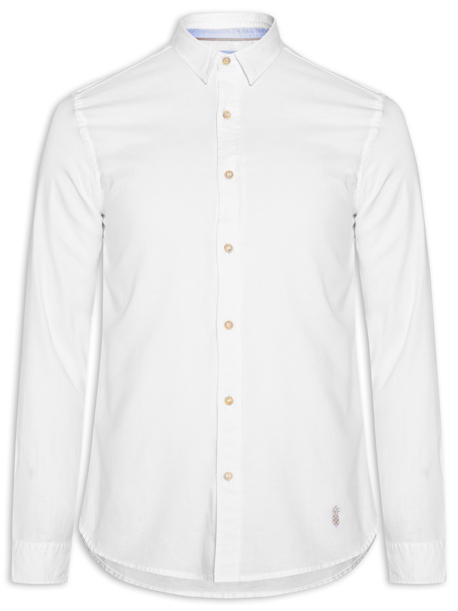 Camisa Masculina Oxford Lisa Branco Pineapple