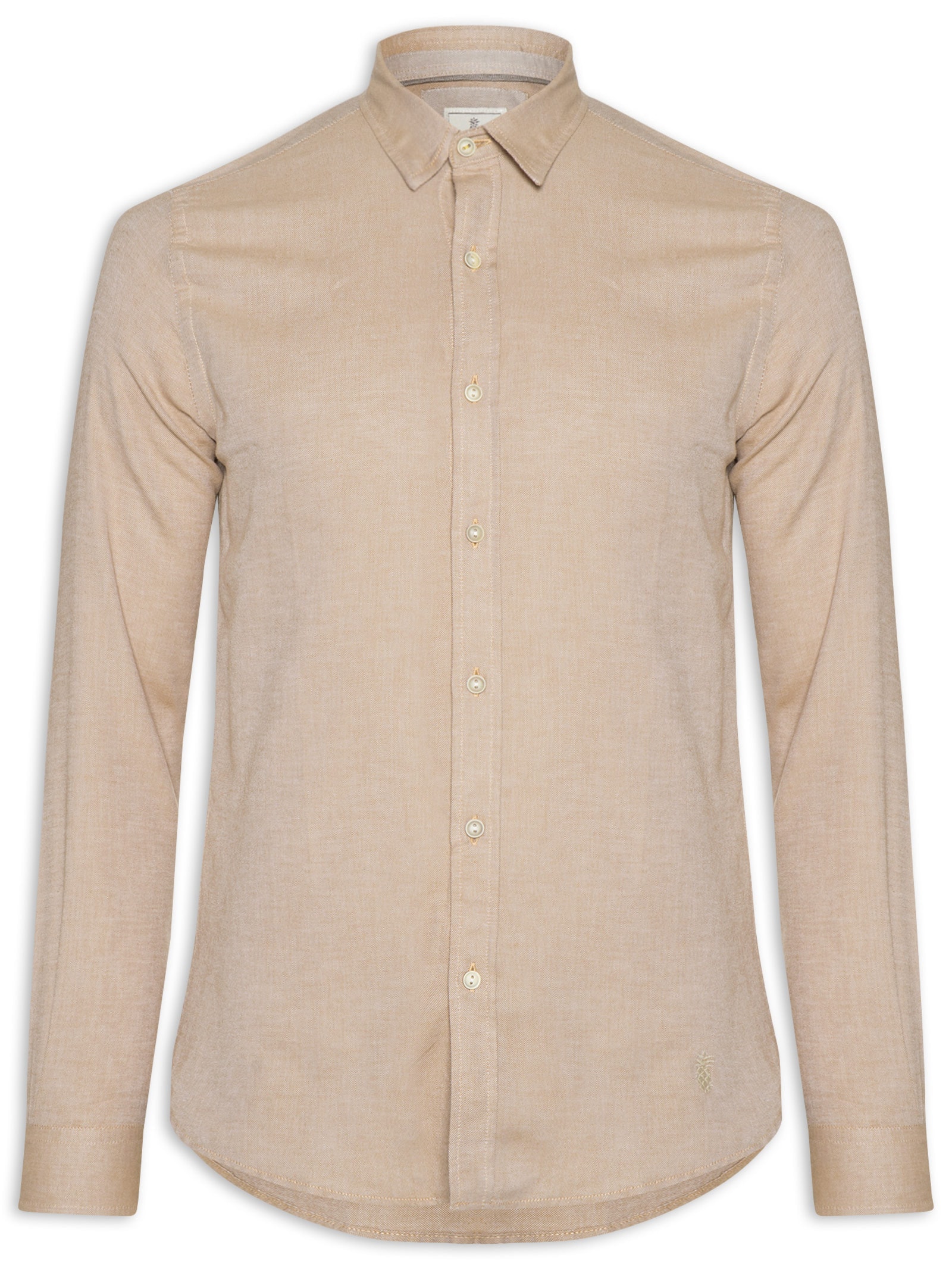 Camisa Masculina Oxford Lisa Laranja Pineapple