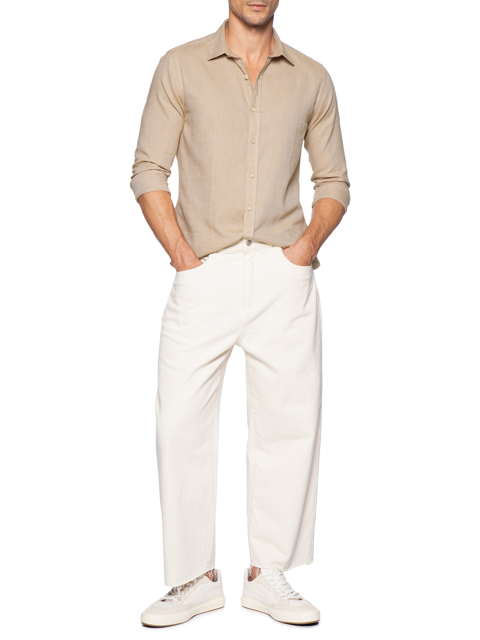 Camisa Masculina Oxford Lisa Laranja Pineapple