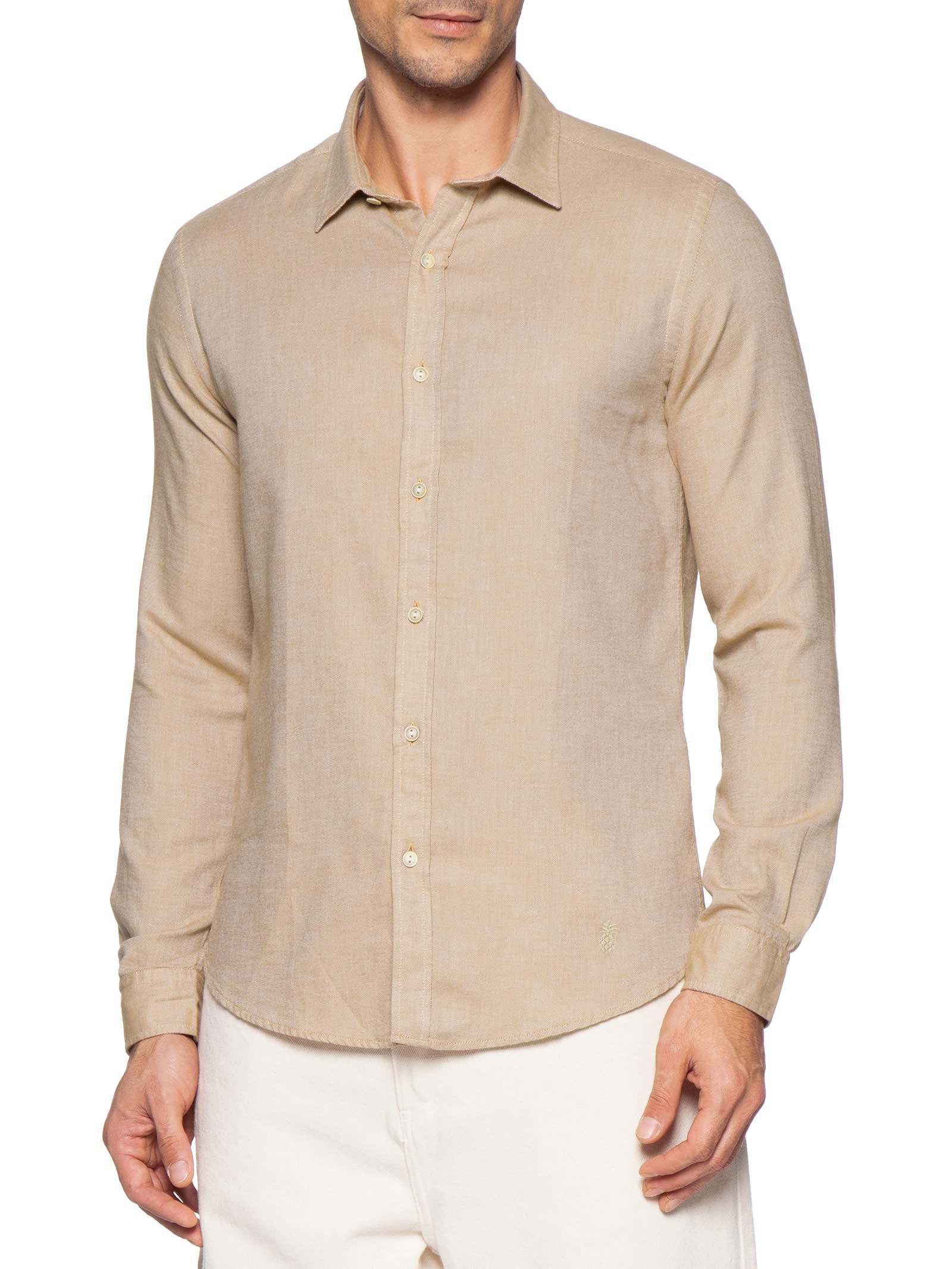 Camisa Masculina Oxford Lisa Laranja Pineapple