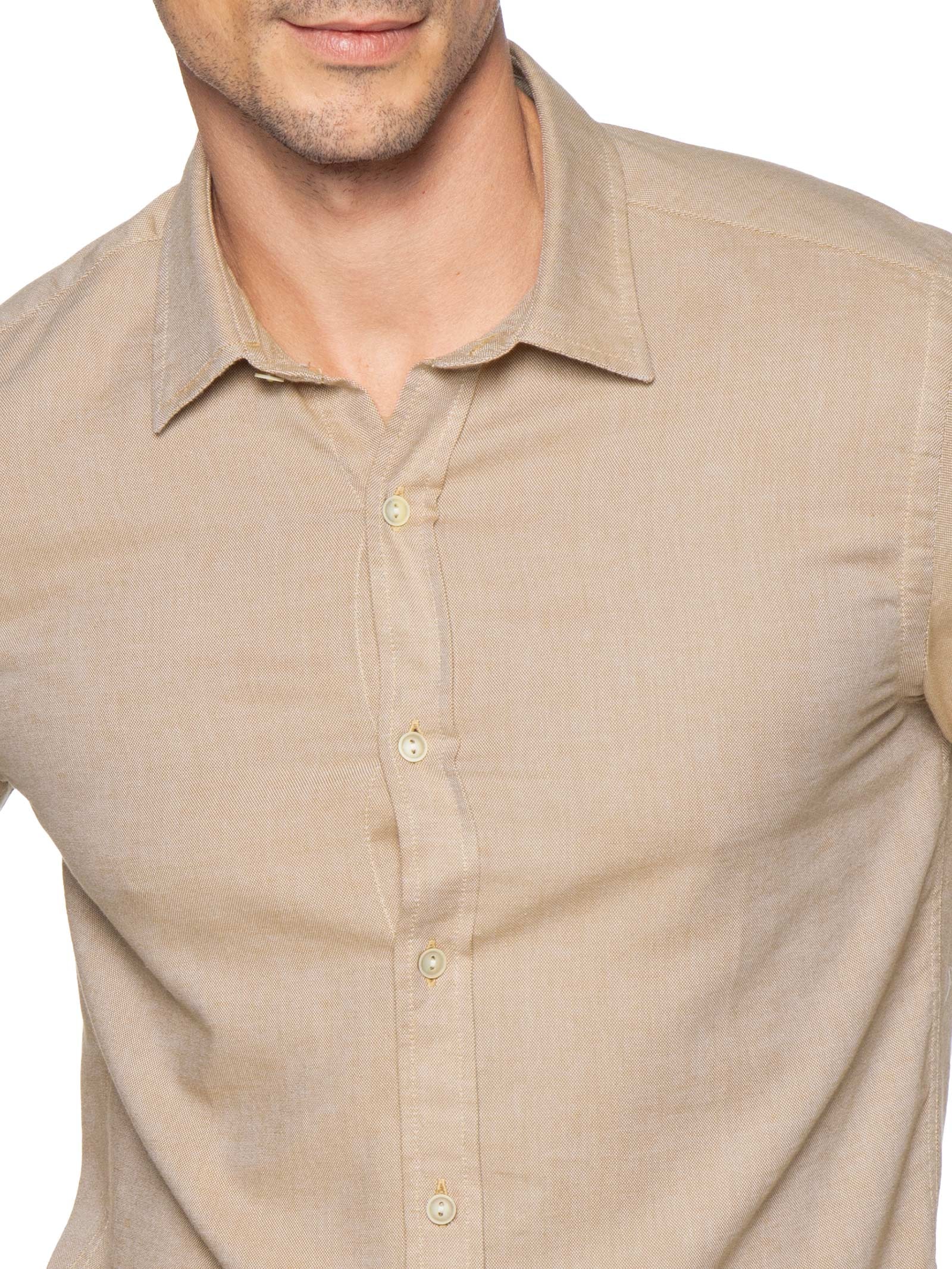 Camisa Masculina Oxford Lisa Laranja Pineapple