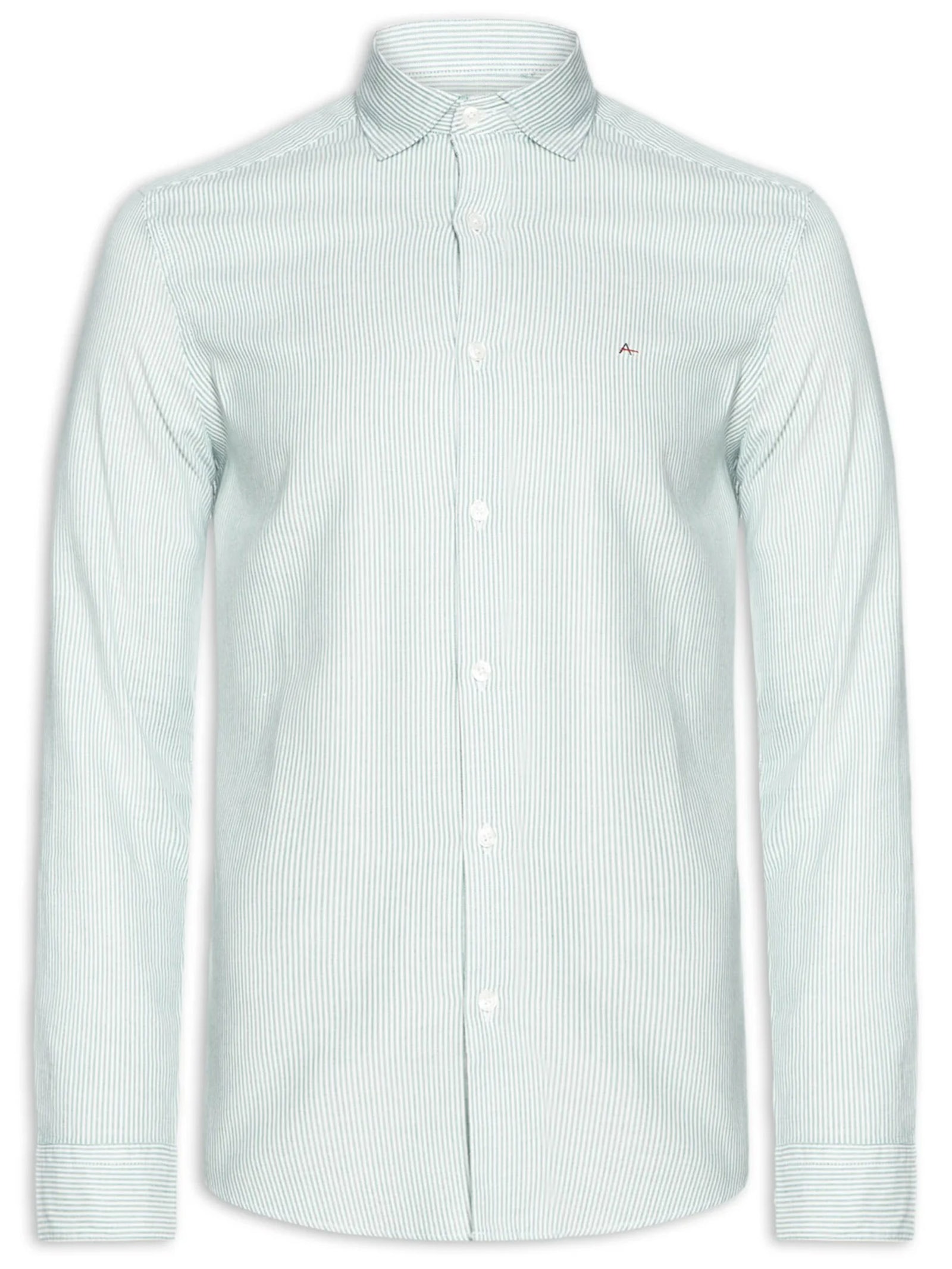 Camisa Masculina Oxford Listrado Verde Aramis