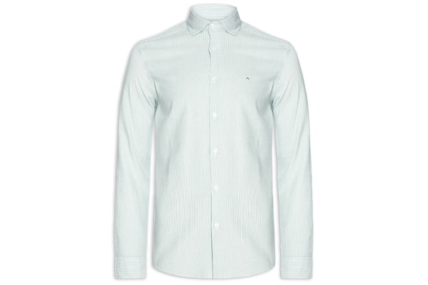 Camisa Masculina Oxford Listrado - Verde
