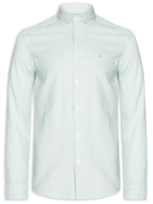 Camisa Masculina Oxford Listrado – Verde