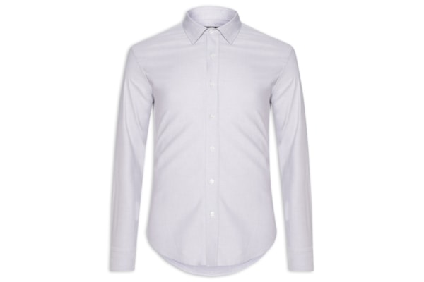 Camisa Masculina Oxford Manga Longa - Cinza