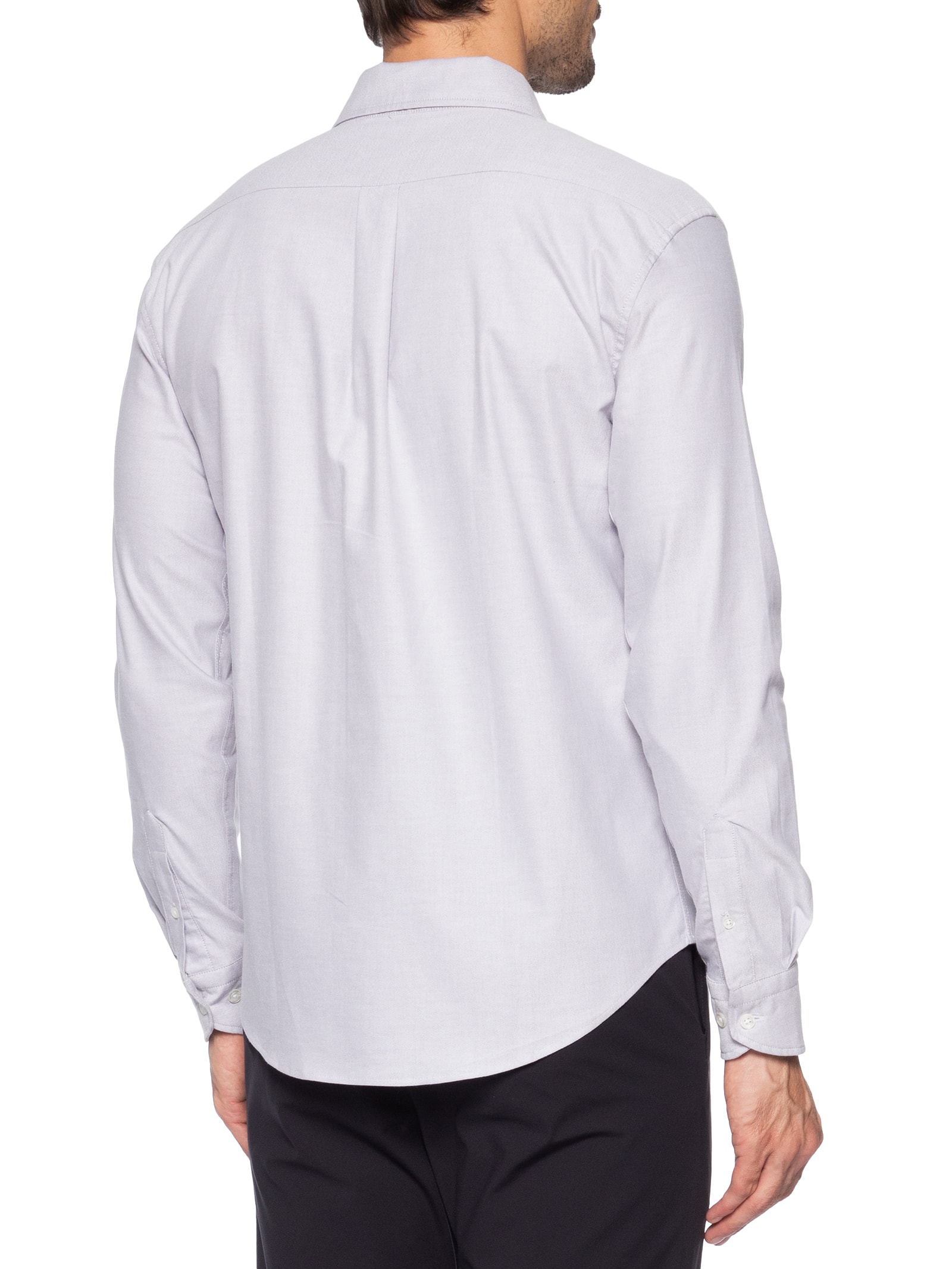 Camisa Masculina Oxford Manga Longa Cinza Oficina Reserva