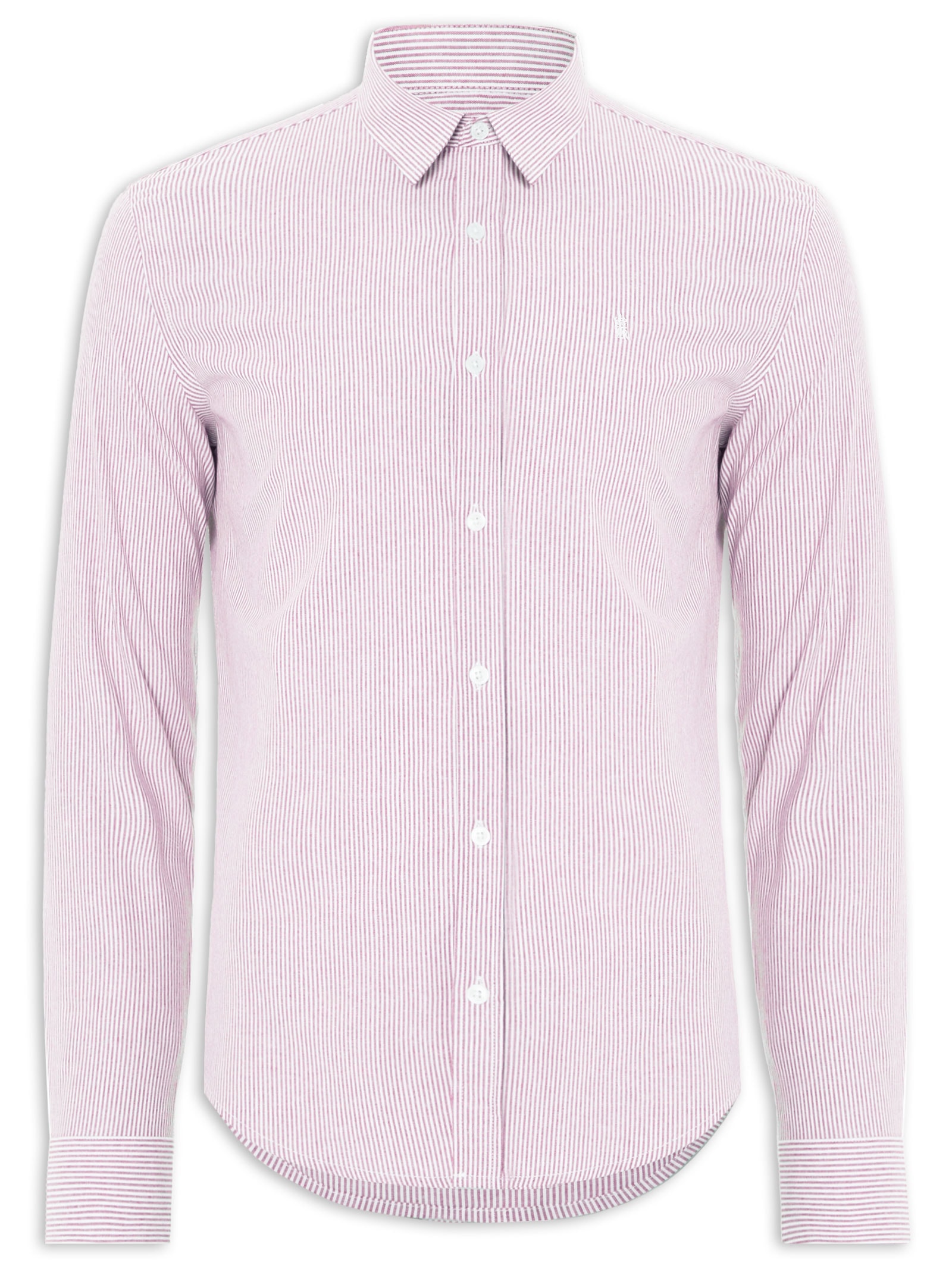 Camisa Masculina Oxford Mini Listras – Vermelho Sergio K