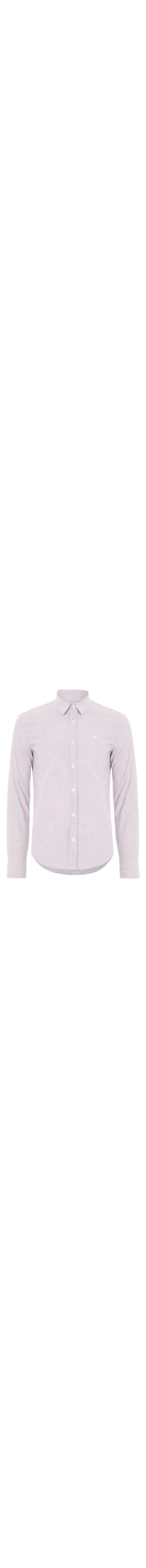 Camisa Masculina Oxford Mini Listras – Vermelho