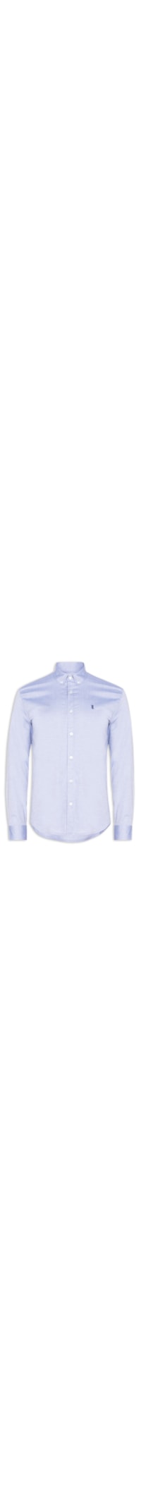 Camisa Masculina Oxford Regular Fit Com Elastano - Azul