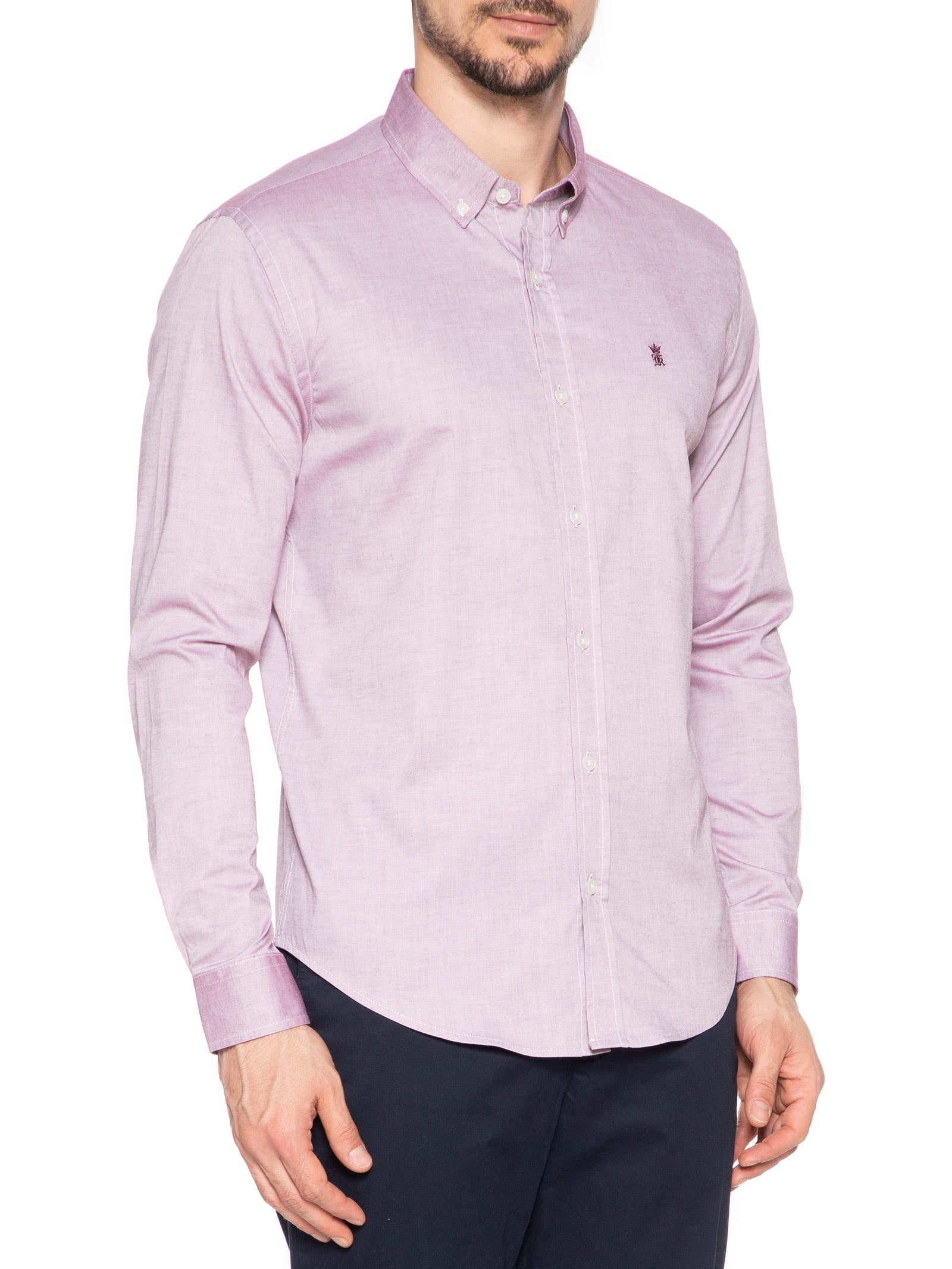 Camisa Masculina Oxford Regular Fit Com Elastano Vermelho Sergio K