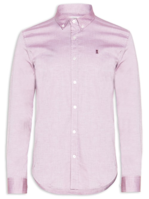 Camisa Masculina Oxford Regular Fit Com Elastano – Vermelho