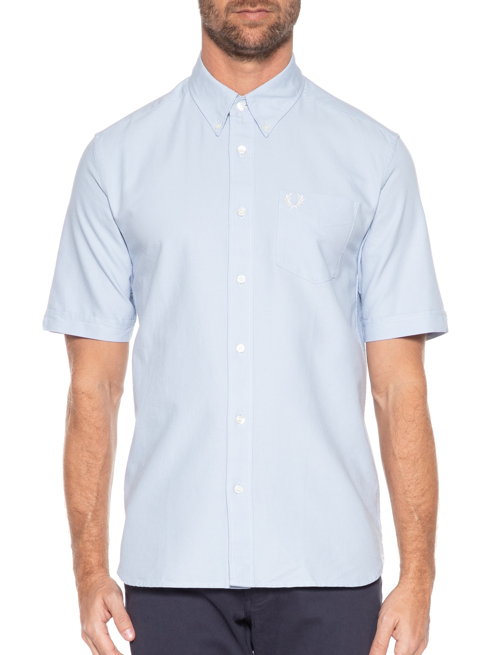 Camisa Masculina Oxford Shirt Azul Fred Perry