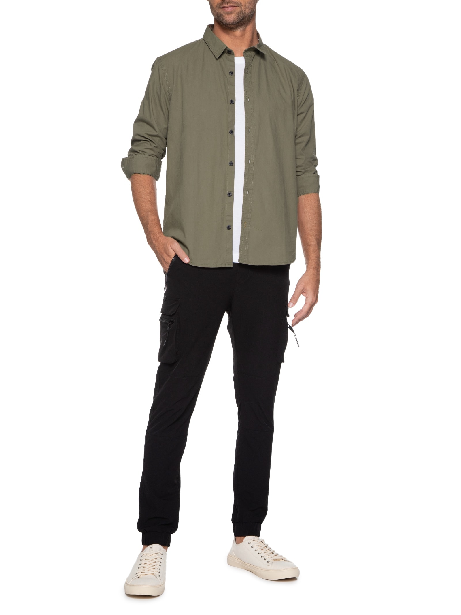 Camisa Masculina Paper Touch Lisa Marrom  Jab