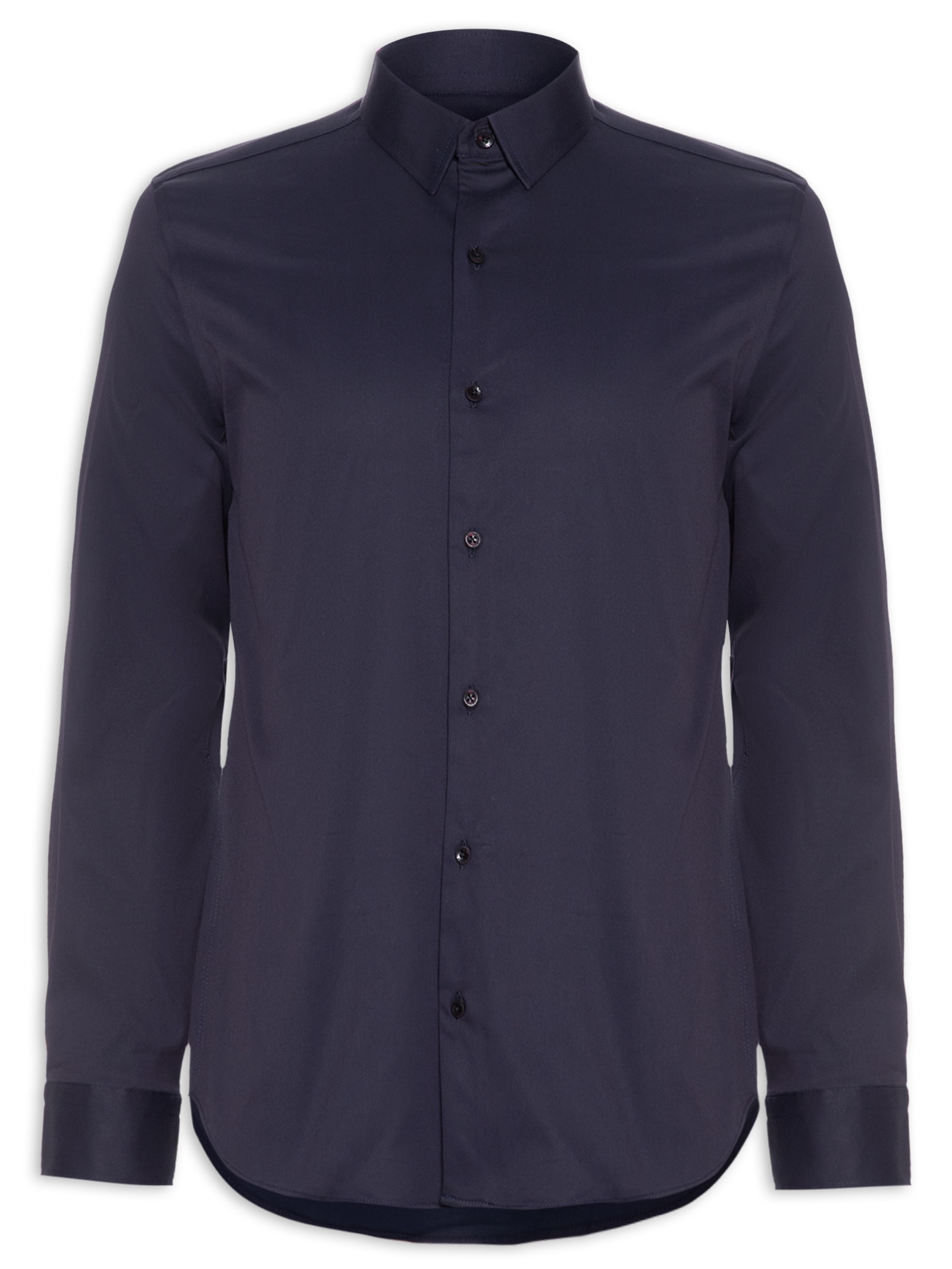 Camisa Masculina Paris Lisa Azul Oficina Reserva