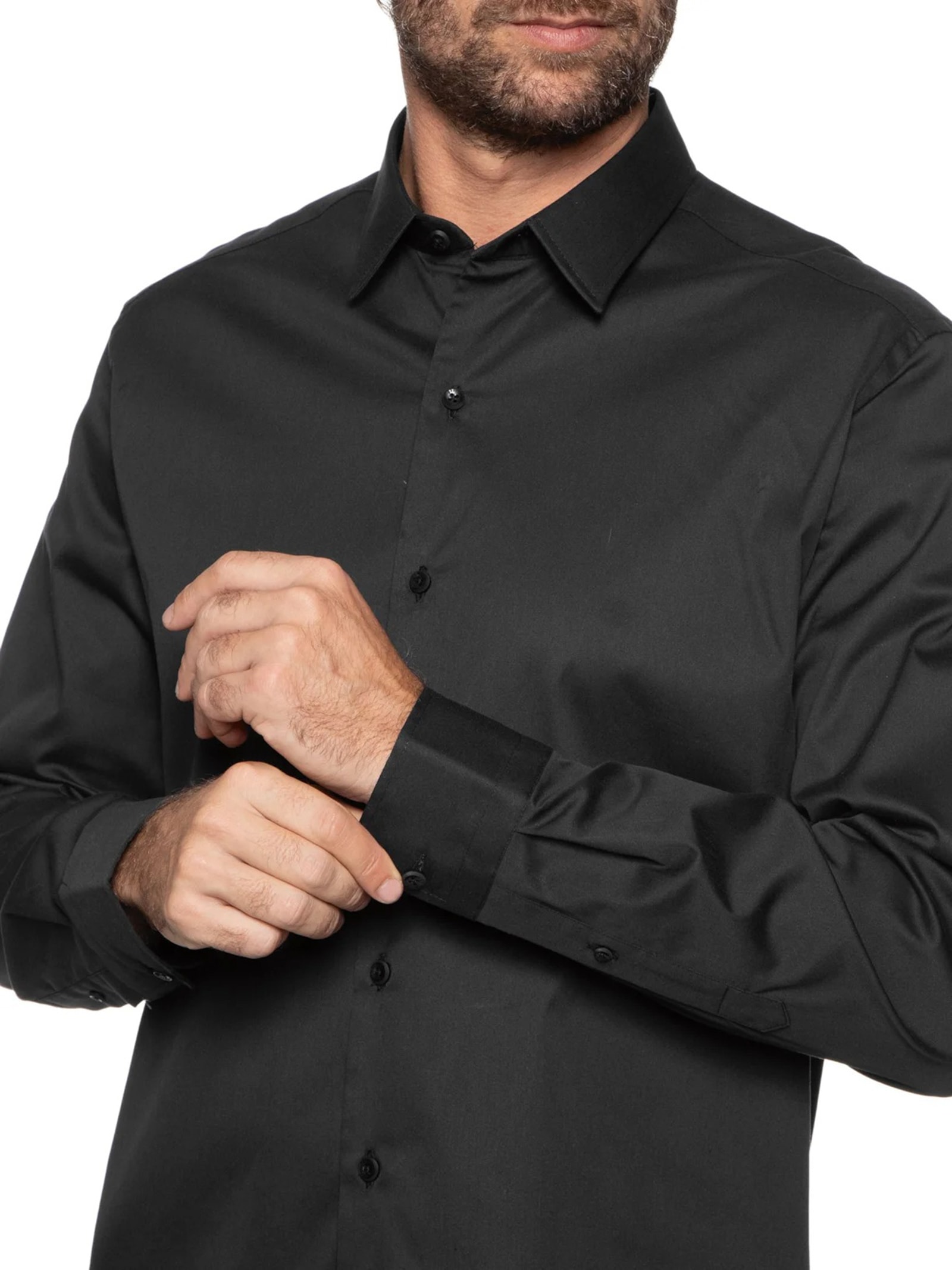 Camisa Masculina Paris Lisa Preto Oficina Reserva