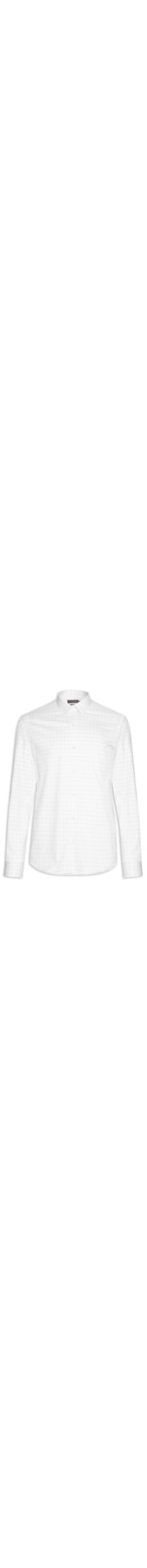 Camisa Masculina Paris Xadrez Manga Longa - Branco