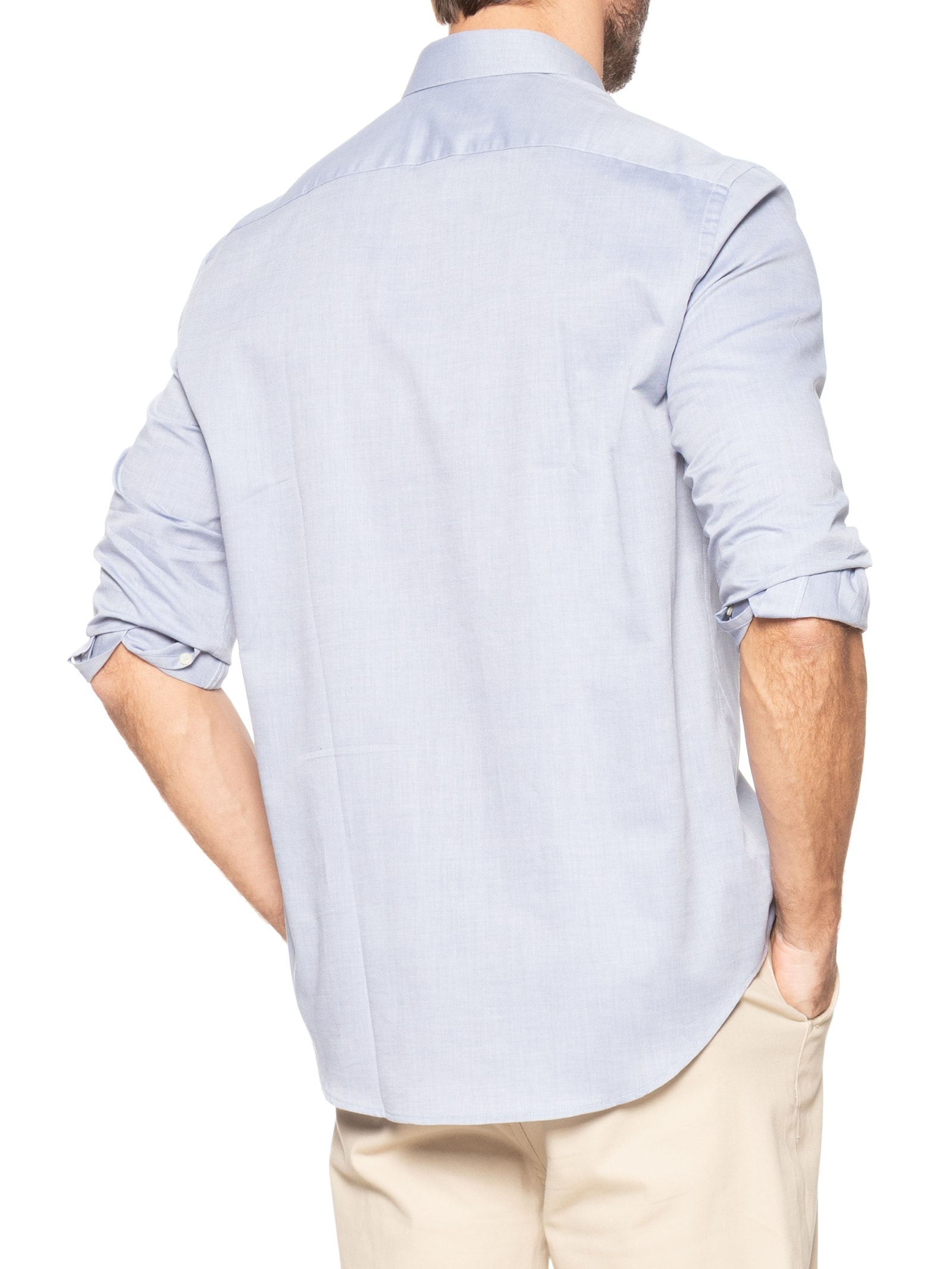 Camisa Masculina Petronas Regular Fit em Fio 50 Egípcio Azul Aramis