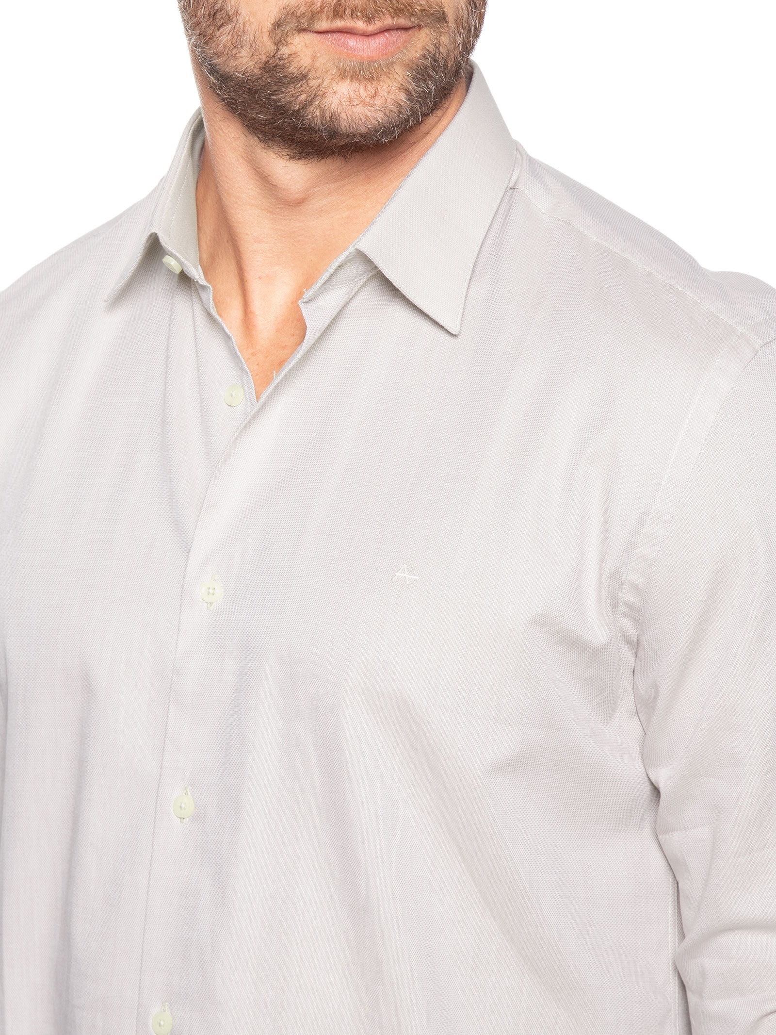 Camisa Masculina Petronas Regular Fit Fio 50 Egípcio Bege Aramis