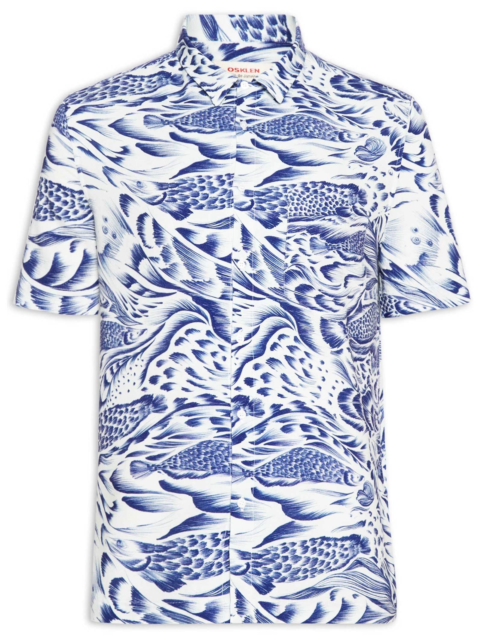 Camisa Masculina Pirarucu Trace Blue Azul Osklen