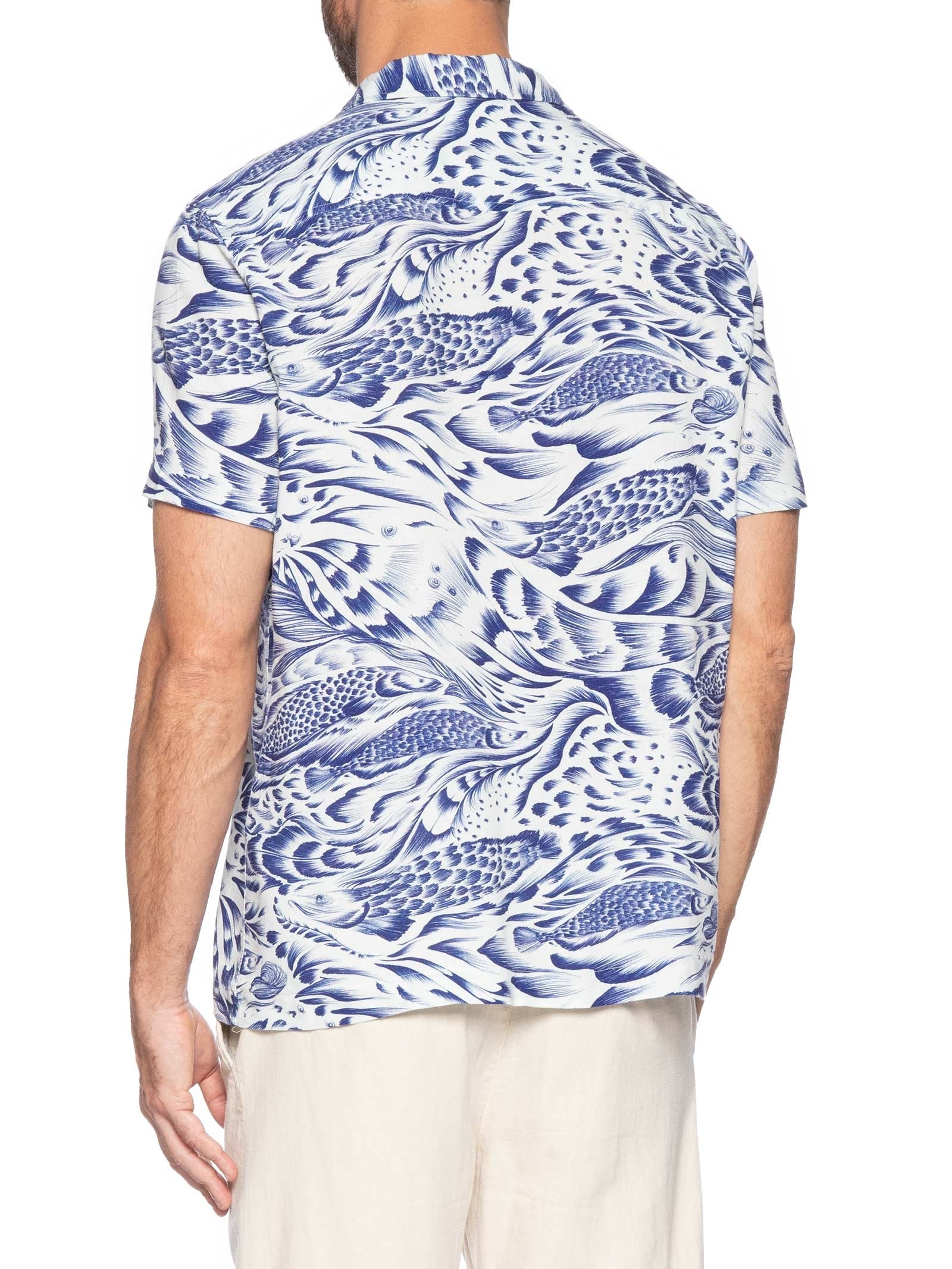 Camisa Masculina Pirarucu Trace Blue Azul Osklen