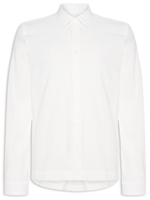 Camisa Masculina PJ Cotton Texture Manga Longa – Off White