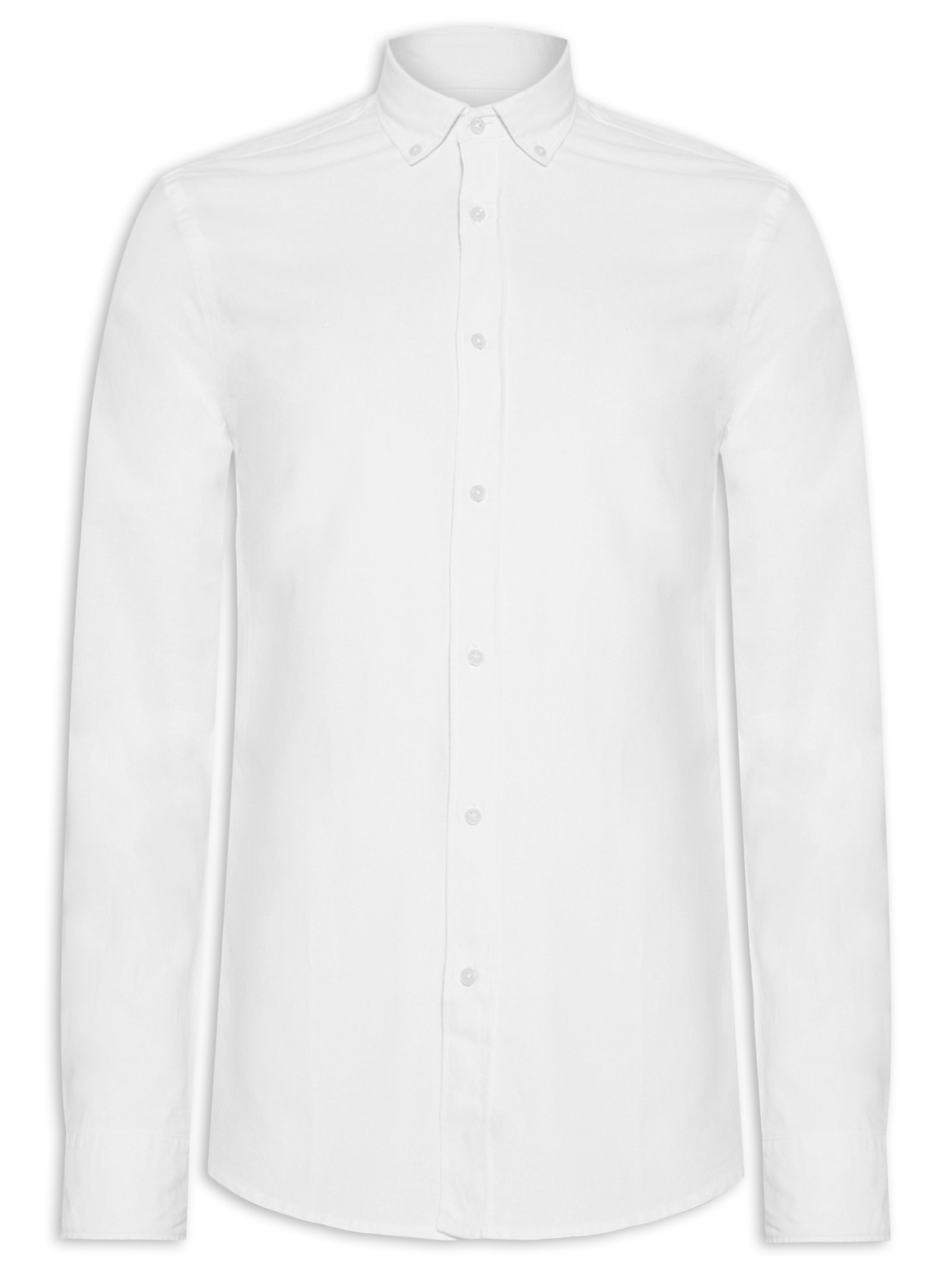 Camisa Masculina Planalto Button Down Slim Fit em Oxford Branco Aramis