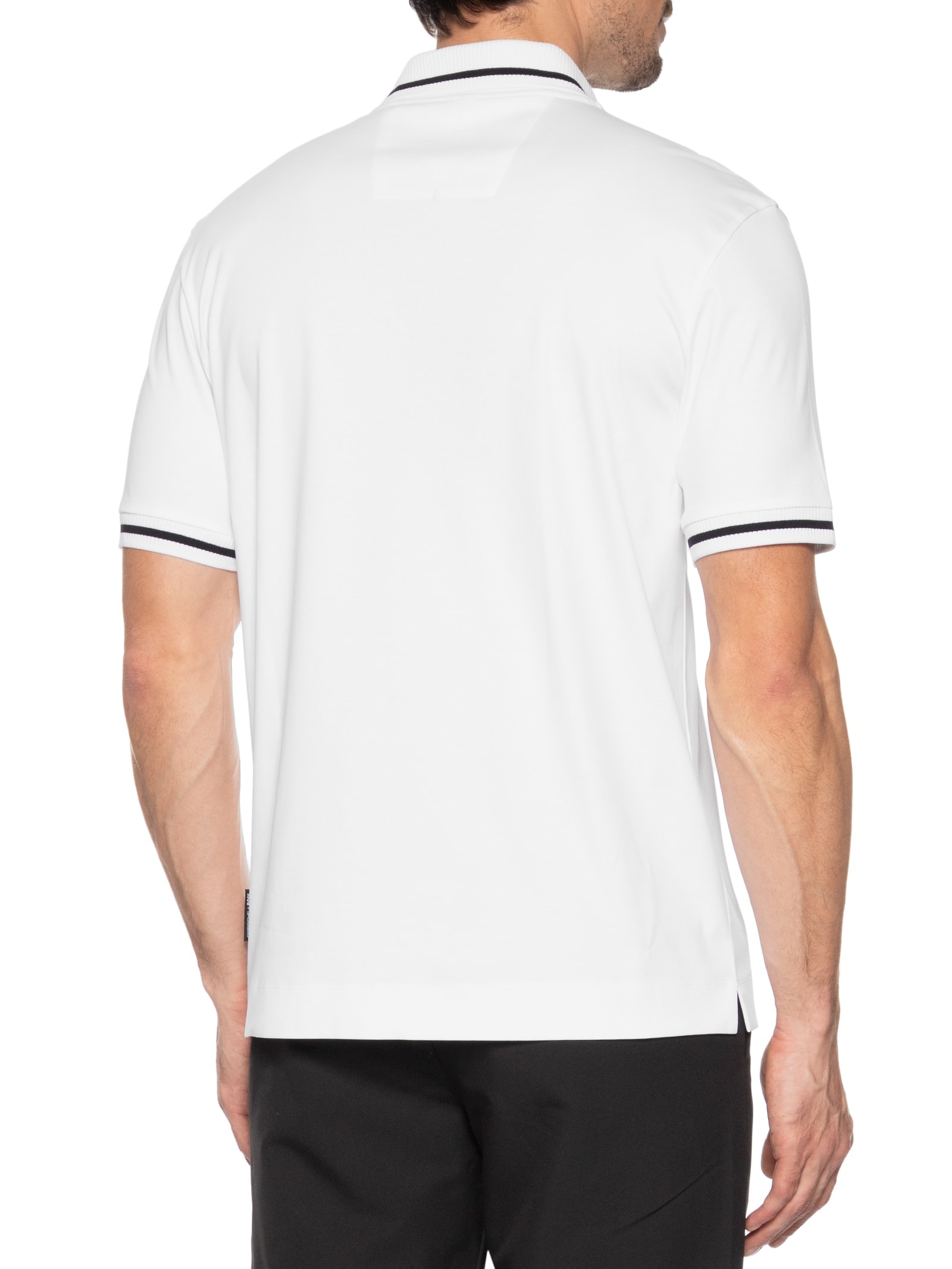 Camisa Masculina Polo Manga Curta Collab Porsch Branco Boss