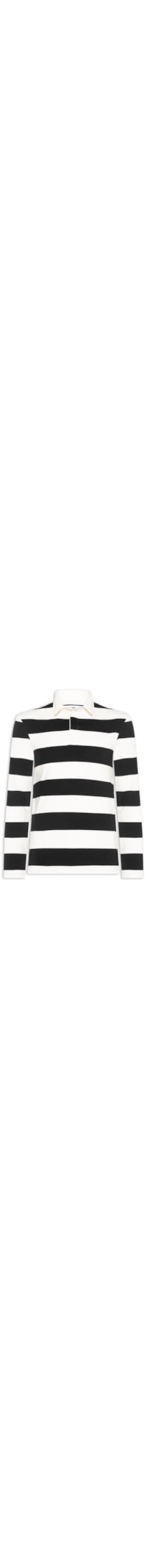 Camisa Masculina Polo Manga Longa Rugby Listrada - Branco