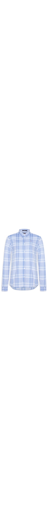 Camisa Masculina Poplin Check Shirt - Azul