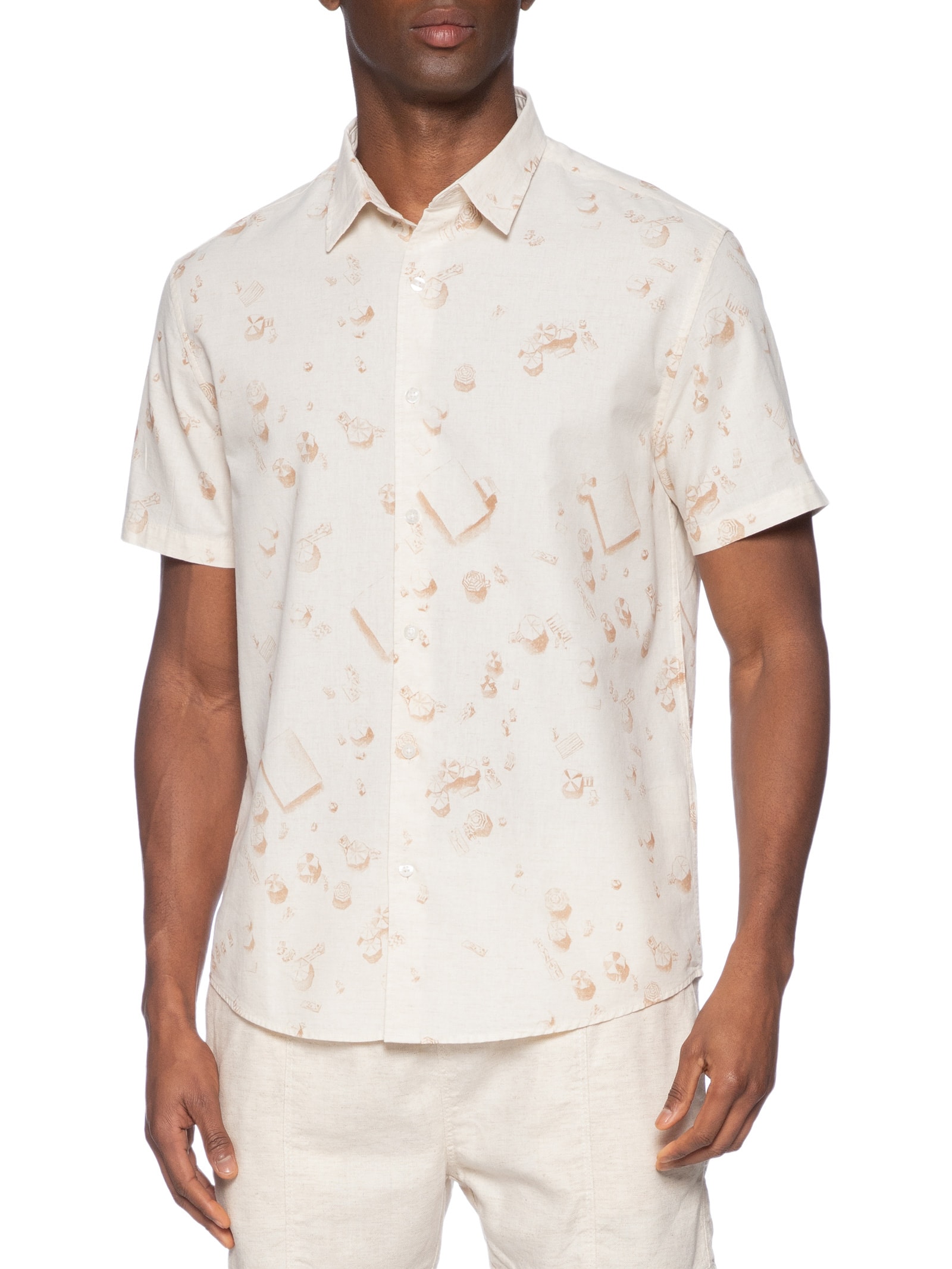 Camisa Masculina Praia Bege Foxton
