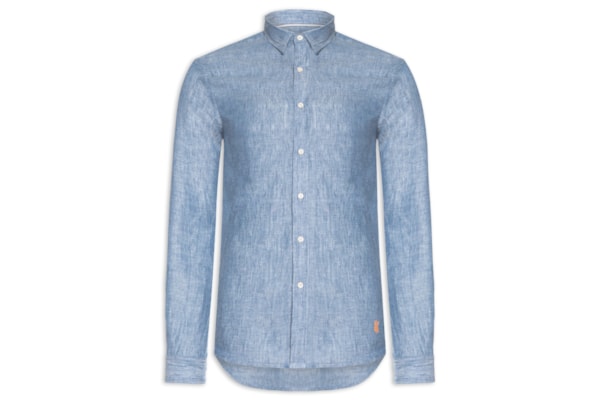 Camisa Masculina Puro Linho - Azul