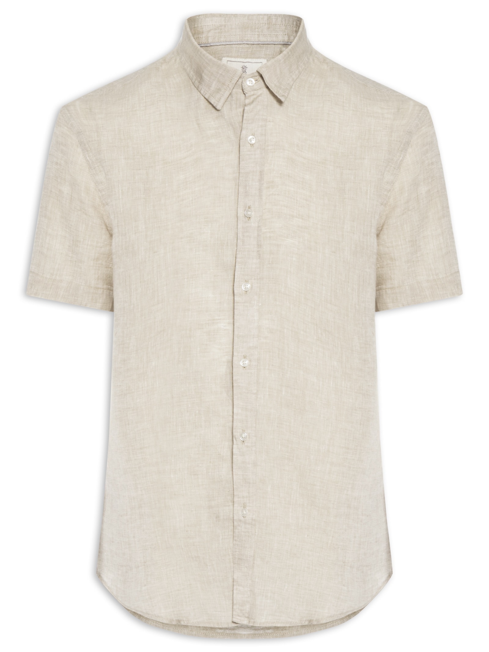 Camisa Masculina Puro Linho Bege Pineapple