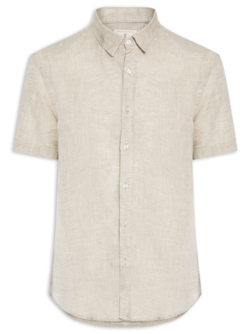 Camisa Masculina Puro Linho – Bege