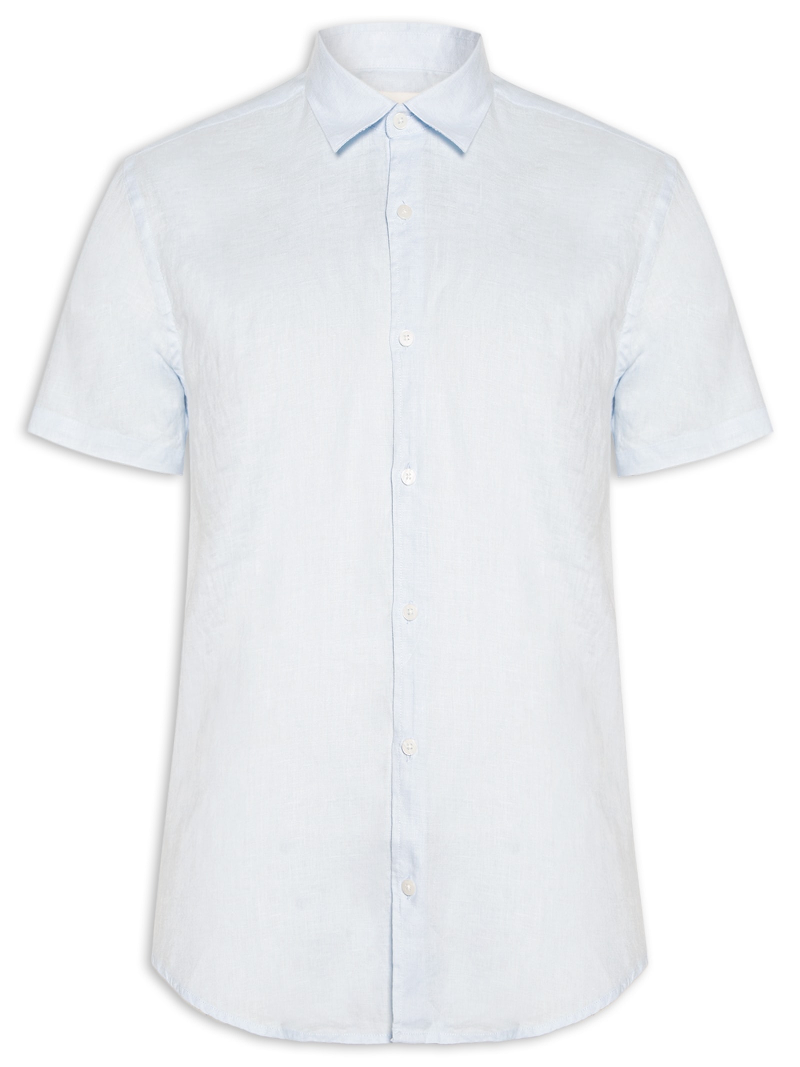 Camisa Masculina Puro Linho Lumiar Azul Foxton
