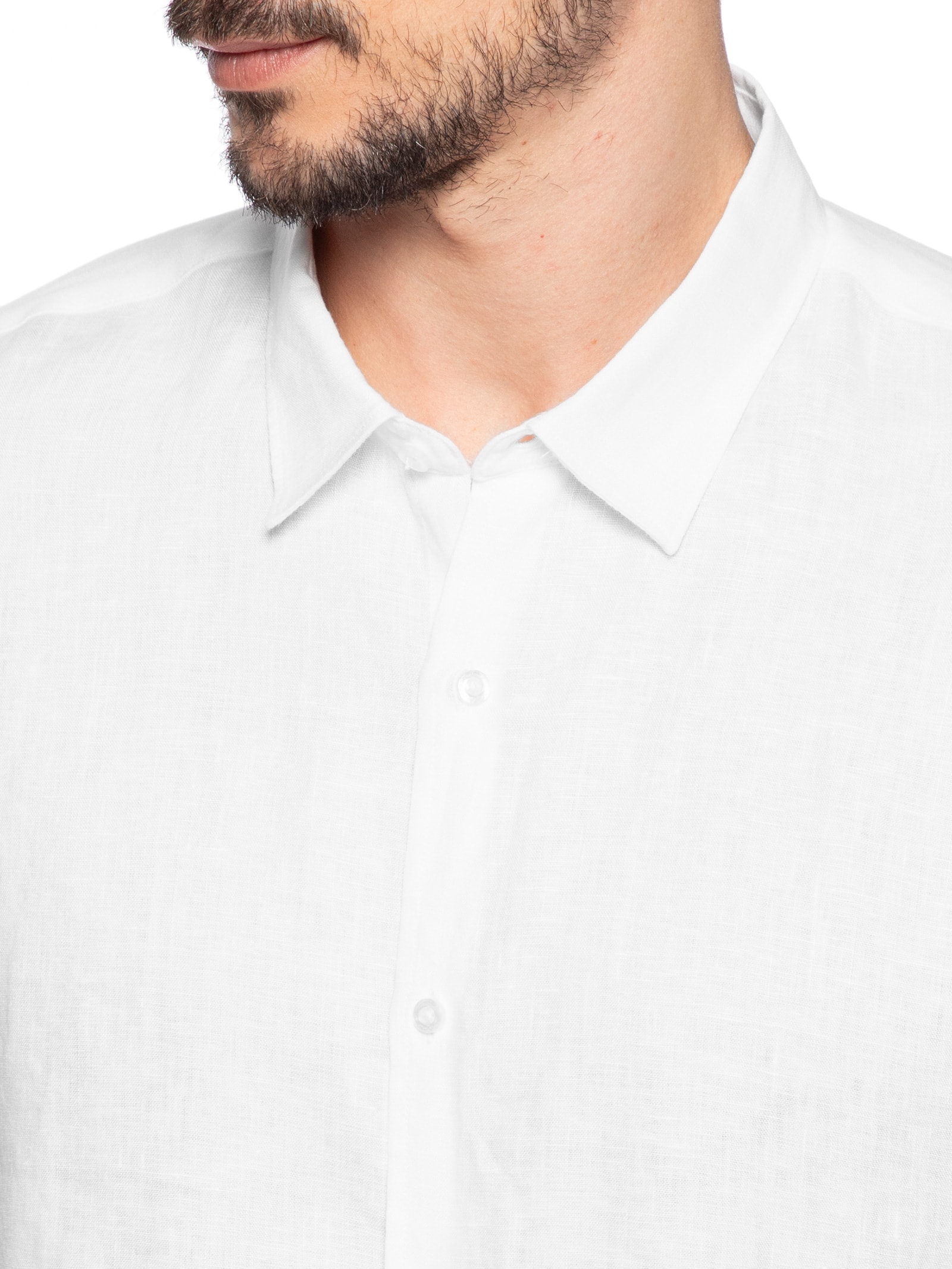 Camisa Masculina Puro Linho Lumiar Branco Foxton