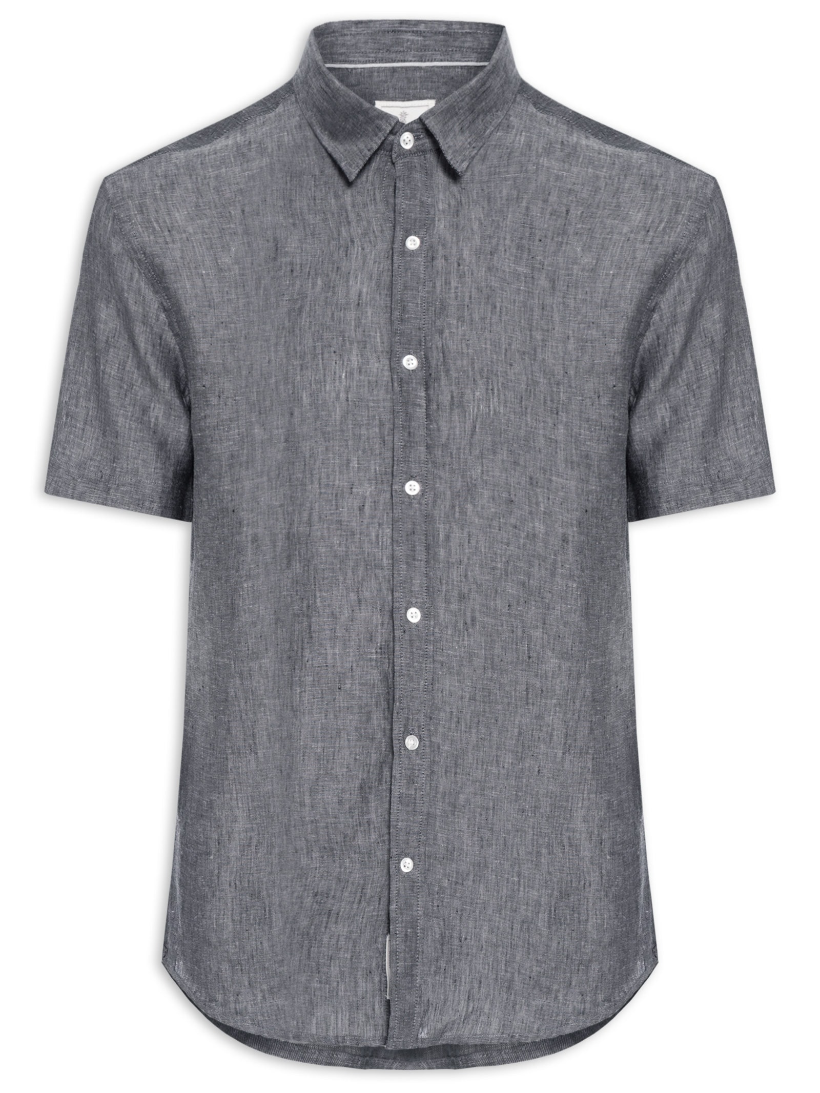 Camisa Masculina Puro Linho Preto Pineapple