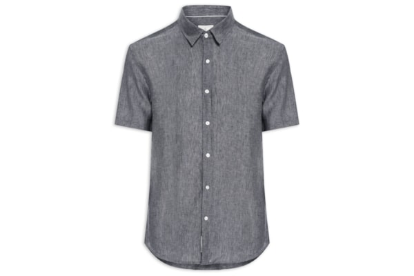Camisa Masculina Puro Linho - Preto
