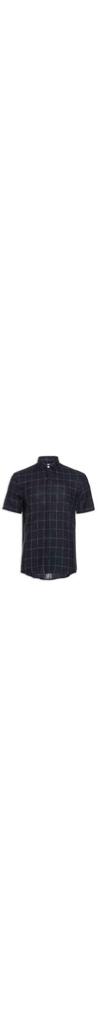 Camisa Masculina Puro Linho Xadrez Egeu - Azul