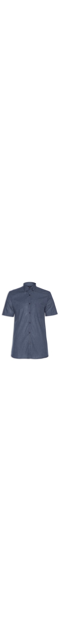 Camisa Masculina Reg Tricoline Micro Xadrez Bd - Azul