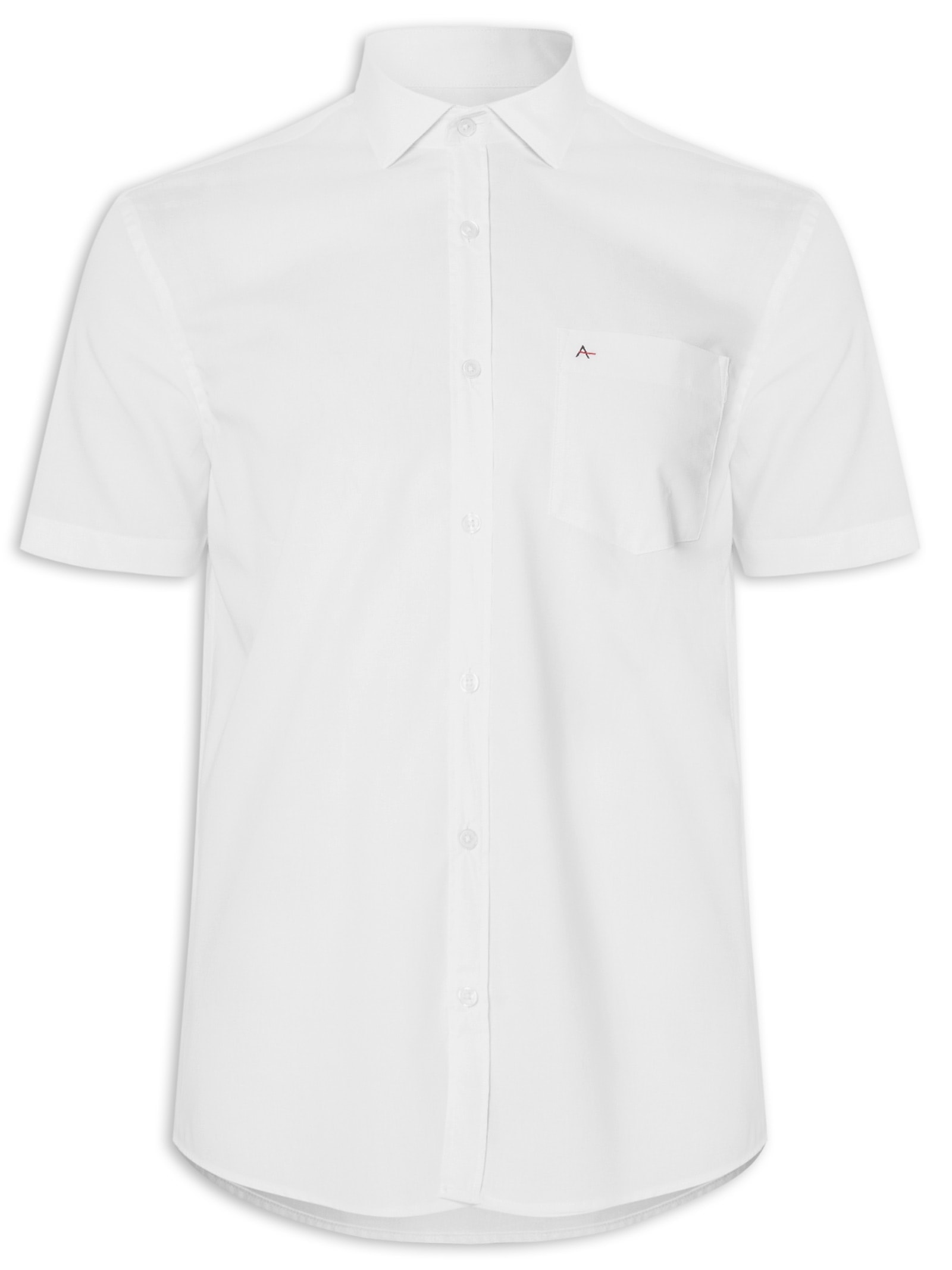 Camisa Masculina Regular Bolso Tric Lisa Out Branco Aramis