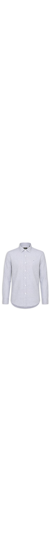 Camisa Masculina Regular Em Algodão Fio 60 Xadrez - Cinza