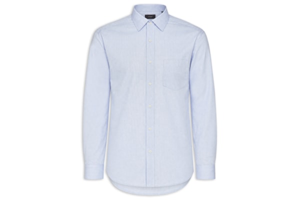Camisa Masculina Regular em Algodão Micro Xadrez – Azul