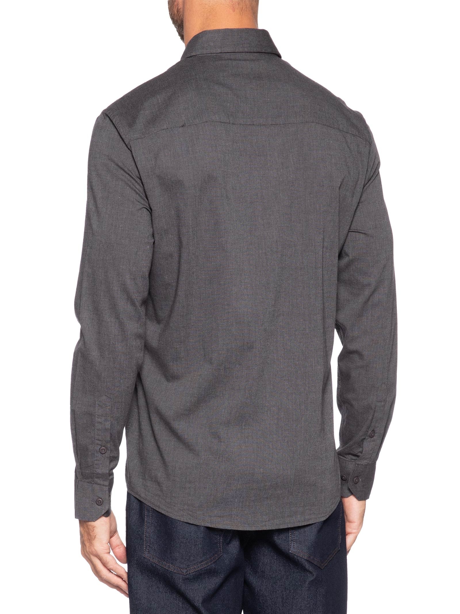Camisa Masculina Regular Fil a Fil Preto Calvin Klein Jeans