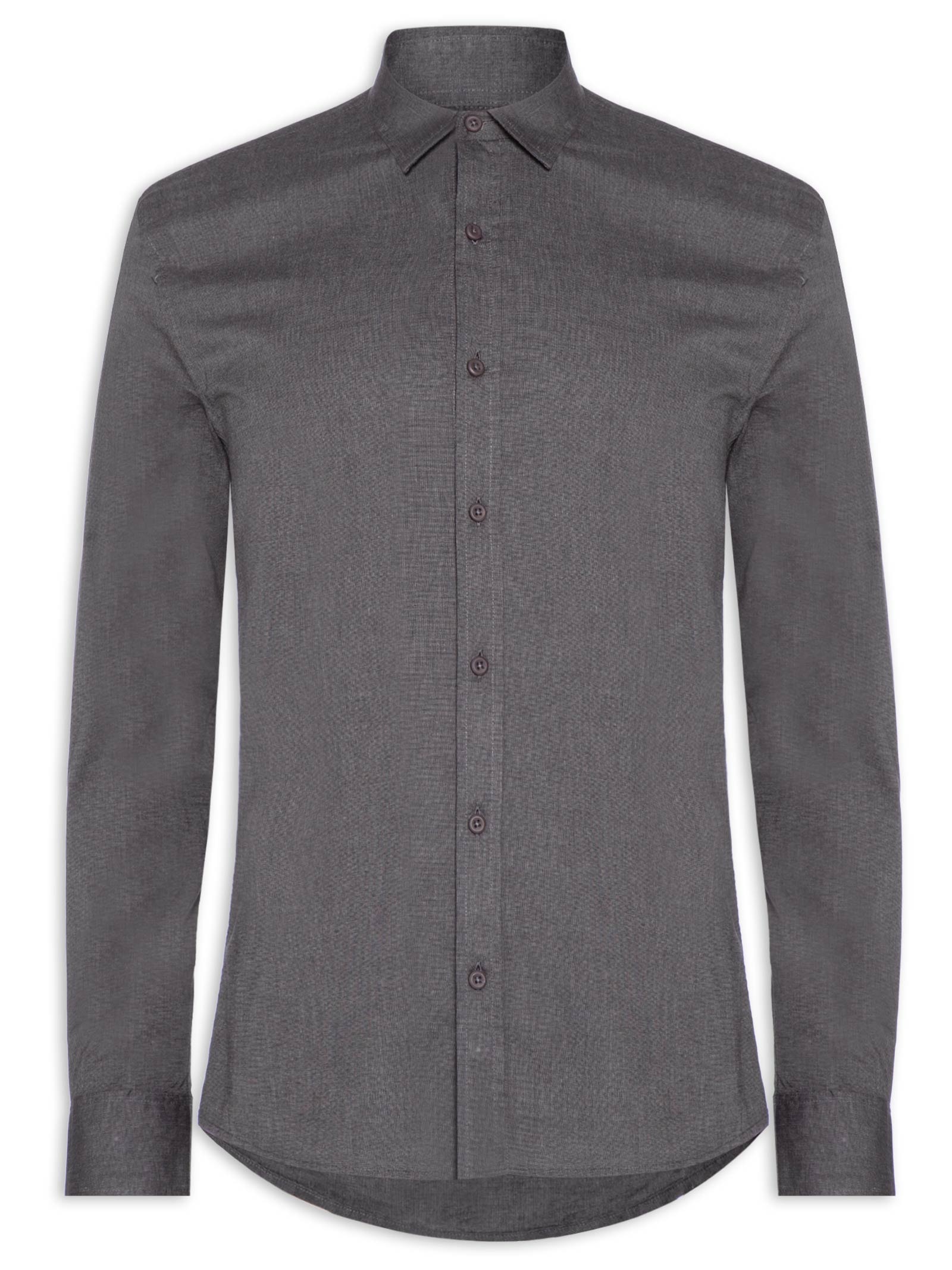 Camisa Masculina Regular Fil a Fil – Preto Calvin Klein Jeans