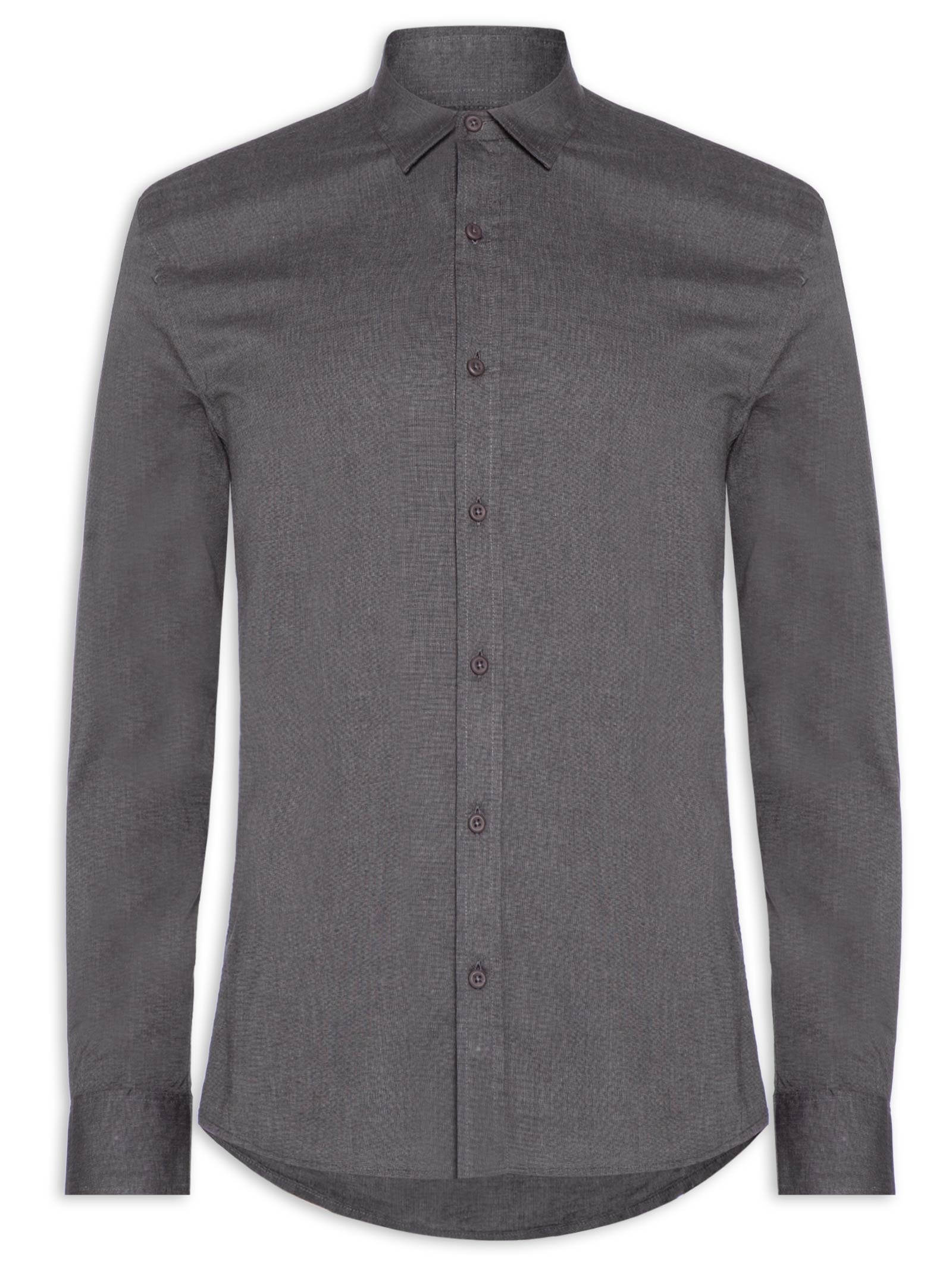 Camisa Masculina Regular Fil a Fil – Preto Calvin Klein Jeans