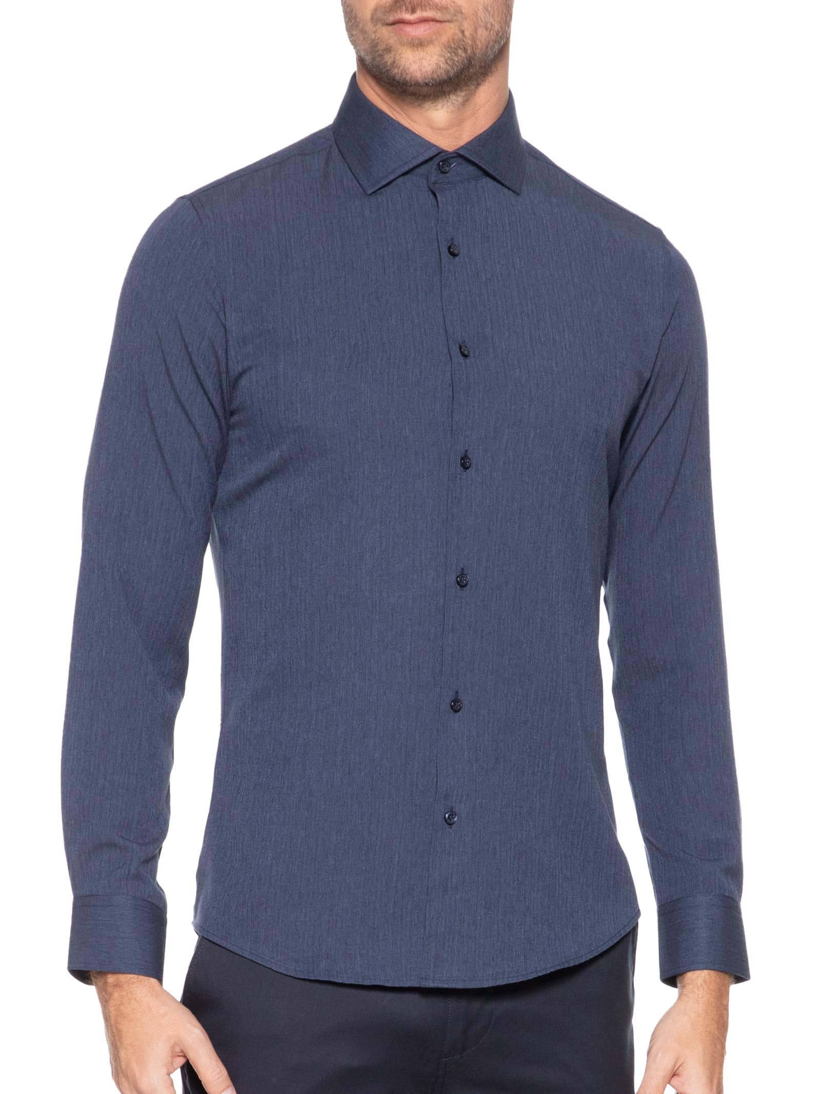 Camisa Masculina Regular Fit Algodão Azul '2 Essential